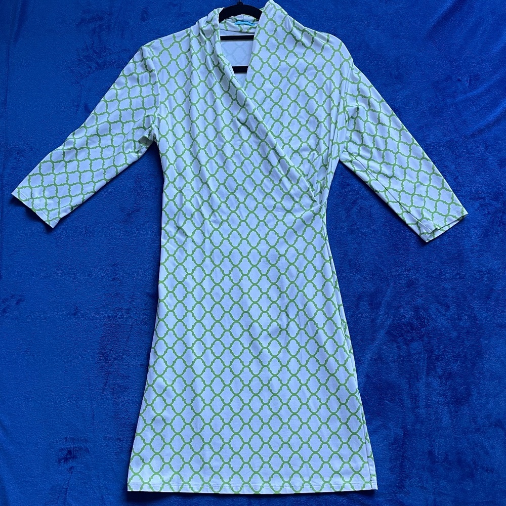 Perfect condition J.McLaughlin White & Green Dress